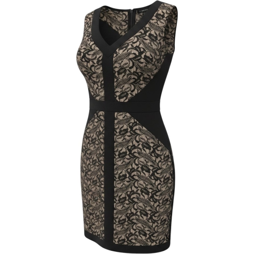 Sami & Jo Black Lace Sleeveless Career Wear, Party Cocktail Dress Sz M /#9072
